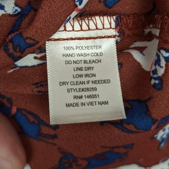 Monteau Dog Print Front Tie Blouse - Picture 7 of 10